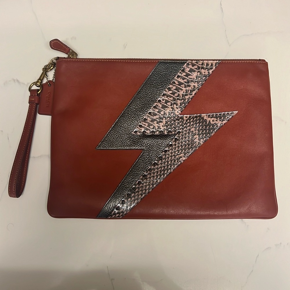 COACH 1941 Leather Pouch With Lightening Bolt